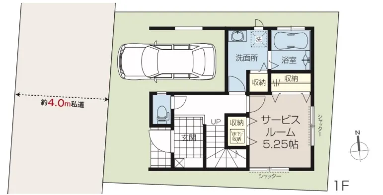 区画図および1階間取り図