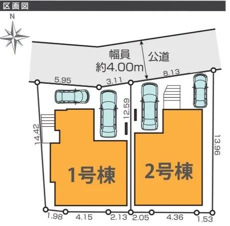 全体区画図です♪お車も停めやすい設計です♪